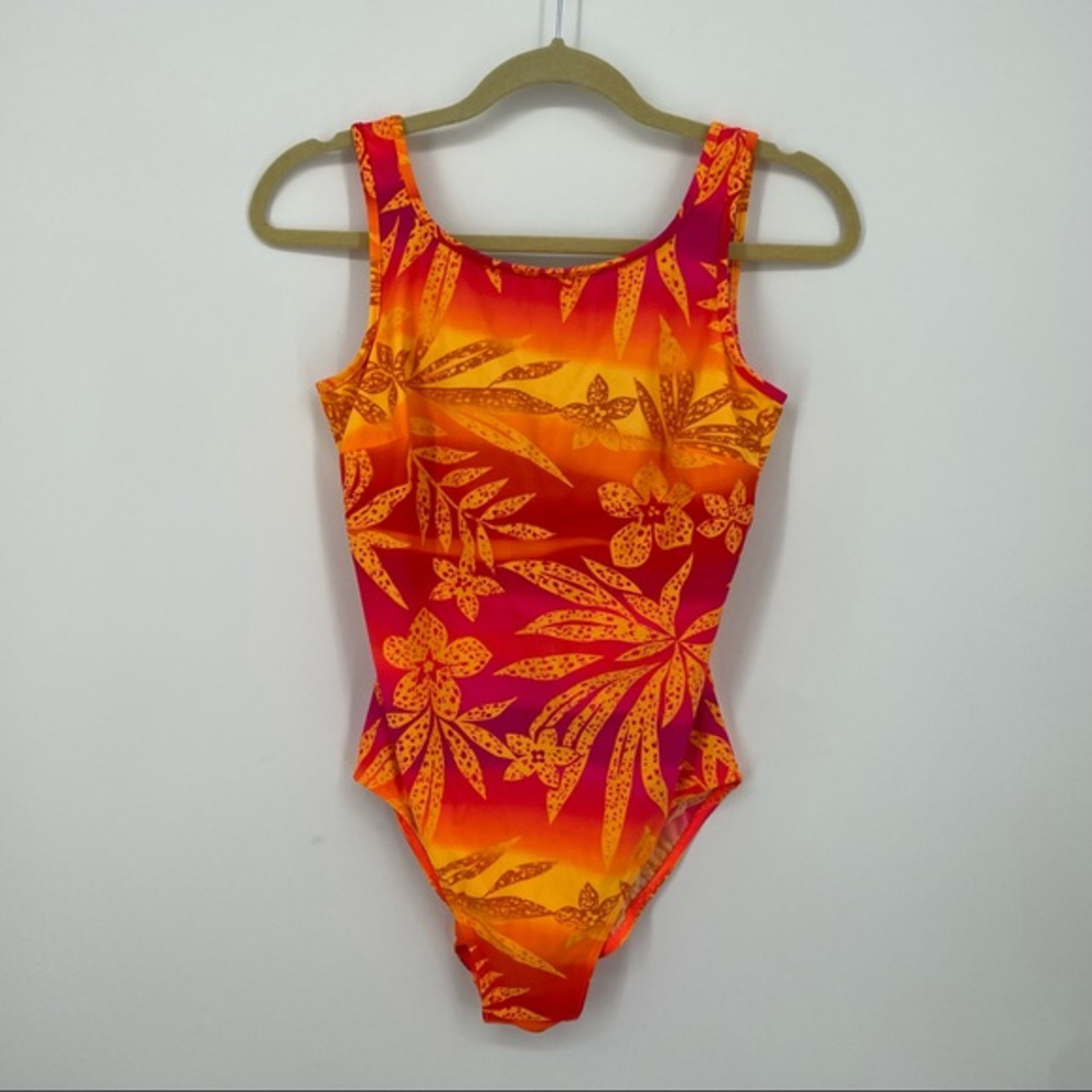 Christina one piece‎ Swim bathing suit swimsuit 10 floral 90s Y2K